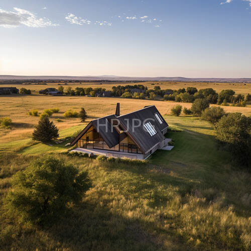 cabin architecture prioritizes vertical space and light in the open field