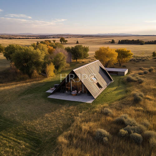 cabin interiors revealed through skylights and yellowing ochre hues on shifting prairie landscapes