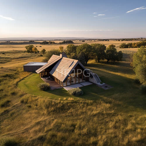 attached shed enhances geometric simplicity of aframe house with balanced functionality in rural setting