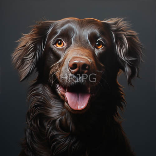 mediumsized brown dog with wavy fur and expressive amber eyes looks out from