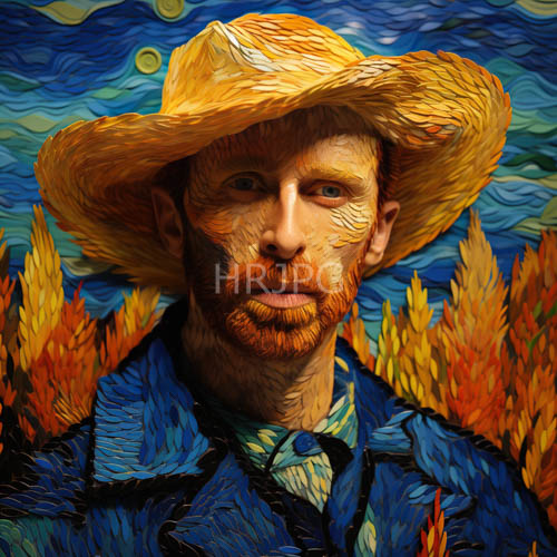 High Resolution: Vincent van Gogh Oil with Turbulent Brushstrokes in Fading Light download. | HRJPG.com