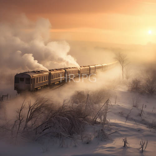 frozen winter landscape captured through vintage steam trains journey