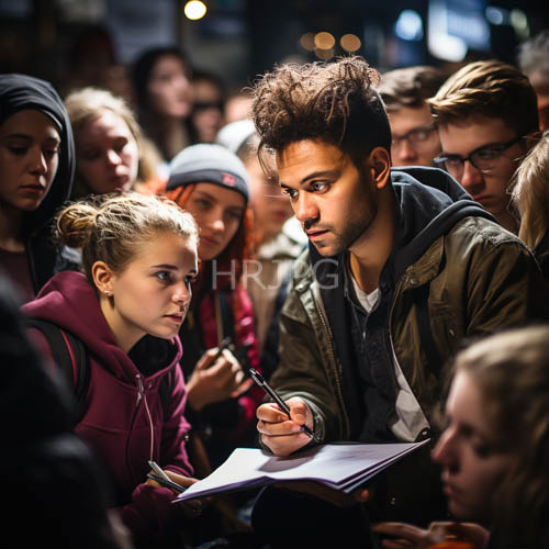 brownskinned man in workshop pauses to jot down idea with curly hair