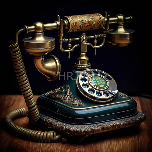 vintage telephone ornate with intricate floral carvings and silverleaf designs