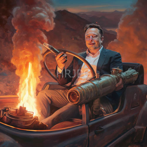 High Resolution: Vintage Convertible and Smoky Engine Chaos Unfolds with Eccentric Character download. | HRJPG.com