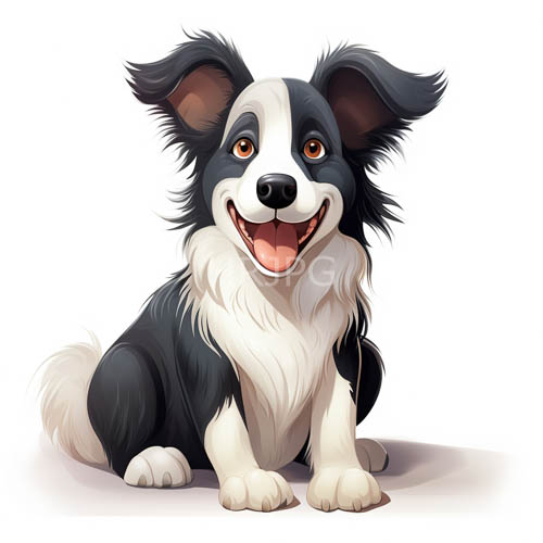 High Resolution: Joyful Border Collie Puppy Captured Against Clean White Background download. | HRJPG.com