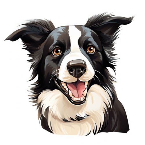 border collie bursts with energetic canine spirit against stark white background