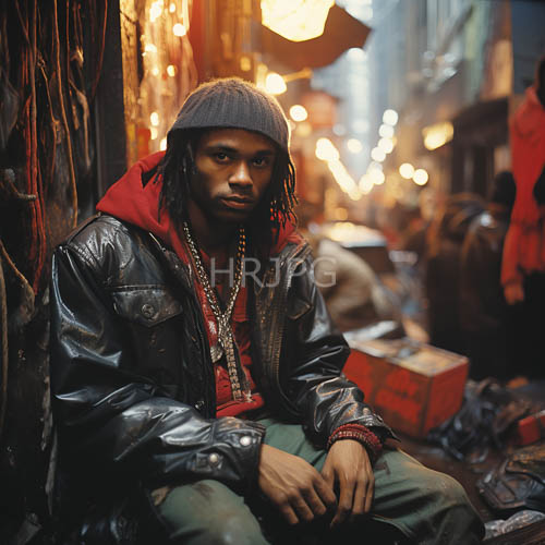 urban solitude amidst city lights and street life at nightfall