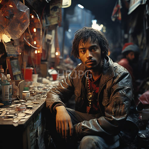 High Resolution: Market Stall Illumination Shines Upon Intricate Jewelry Displays Amidst Cluttered Indian Merchant Setting download. | HRJPG.com