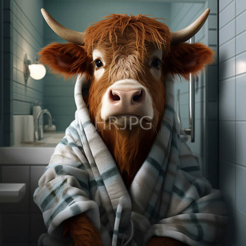 blue and white striped bathrobes match modern vanity lighting fixtures