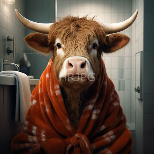 orange plaid towels fold neatly near modern bathroom wall textures