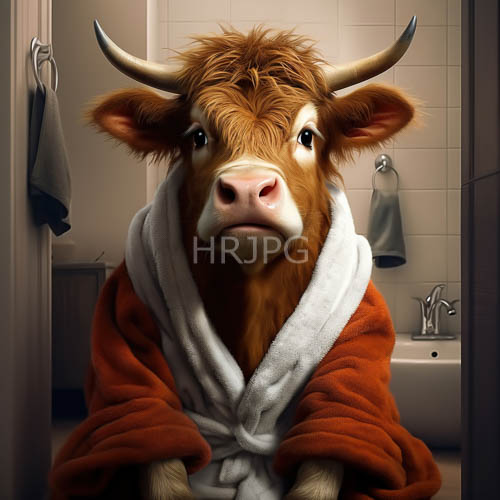 shimmering chrome faucets glisten beside orange and white bathrobes