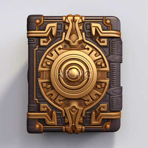 ancient hieroglyphic patterns on dark gray and gold book covers