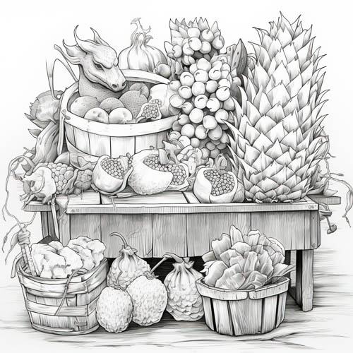 High Resolution: Fruit and Vegetable Display Showcases Diverse Produce in Market Setting Amidst Natural Light download. | HRJPG.com