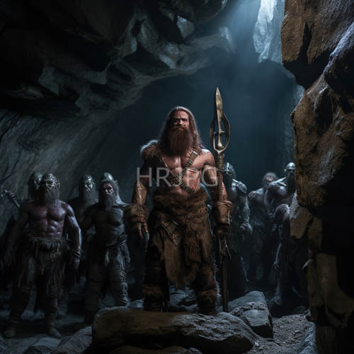 High Resolution: Bearded warriors inhabit dim cavernous space amidst goblinlike creatures download. | HRJPG.com