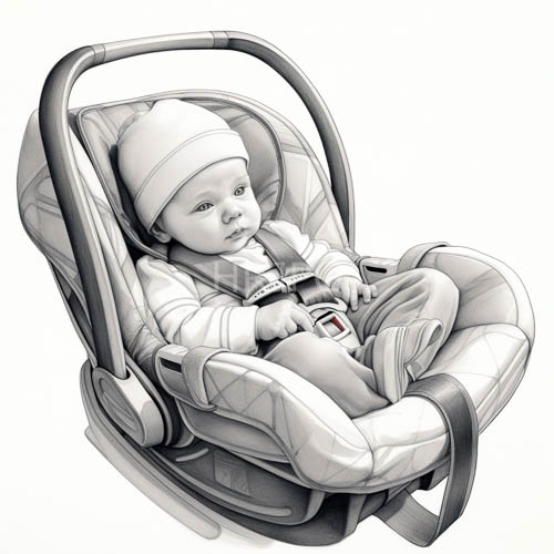 modern stroller seat design features intricate lines and textured upholstery details