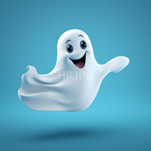 floating spectral entities with large blue eyes and wideopen smiles against dark teal backgrounds