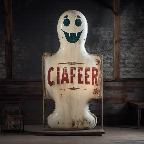 faded ciafee signs adorn forgotten caf relics in dim rustic environments
