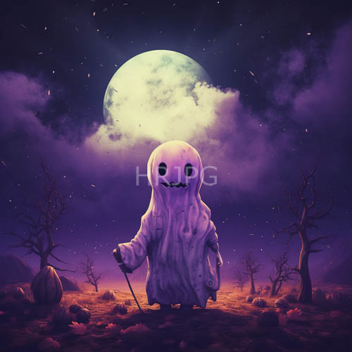 High Resolution: Spectral Entities Move Through Barren Land Under Full Moons Illumination download. | HRJPG.com