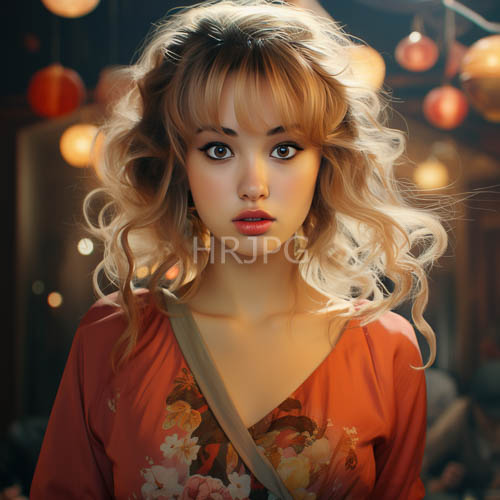 High Resolution: Models with Bangs Showcase Vibrant Floral Patterns in Focused Studio Lighting Settings download. | HRJPG.com