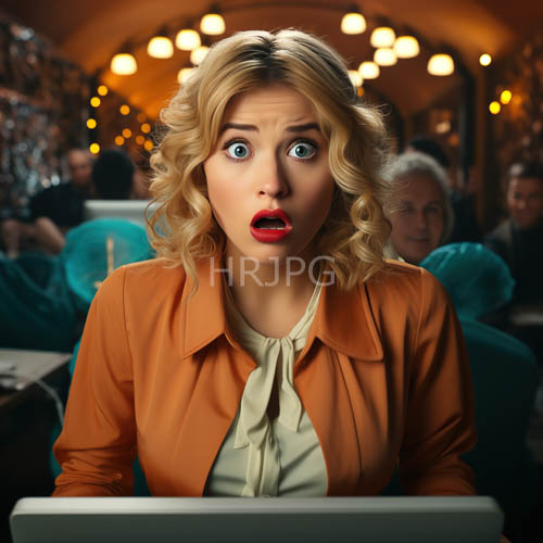 curlyhaired women in vintagestyle diners amidst blurred patrons and flickering laptop screens