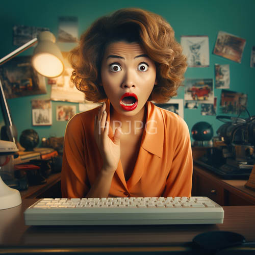 curly brunettes in orange buttonup shirts amidst vintagestyle lamps and cluttered workspaces