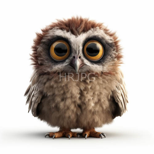 High Resolution: Brown Owls on White Background with Yellow and Black Eyes download. | HRJPG.com