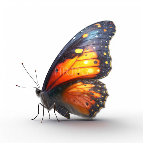 High Resolution: Orange and black butterfly profiles against stark white backgrounds showcase intricate wing patterns download. | HRJPG.com