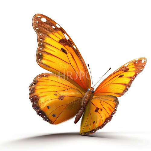 orange butterflies display spotted wings against pure white backgrounds