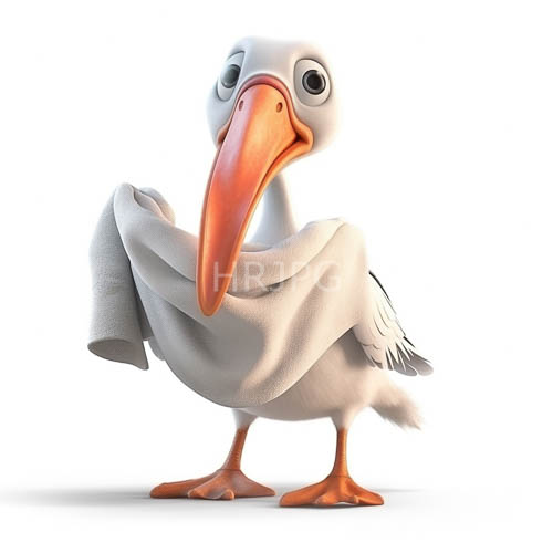 pelicanhumanoids wearing gray towels pose against flat monochromatic backgrounds