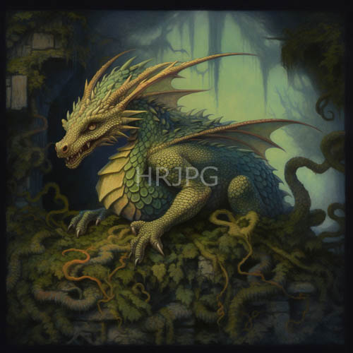 ancient dragons rest upon mossy ruins in the forests hidden depths