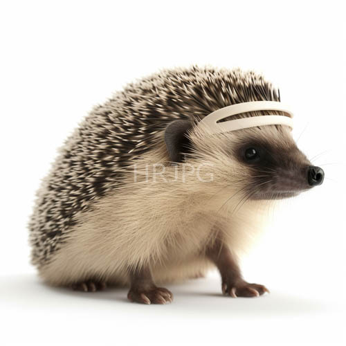 High Resolution: Unique hedgehog model poses upright with striking black and white spines on white background download. | HRJPG.com