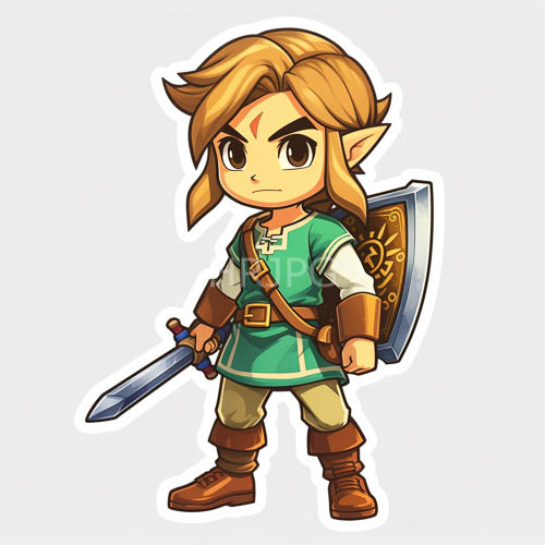 chibi legend of zelda hero adorns meticulous drawing crafted