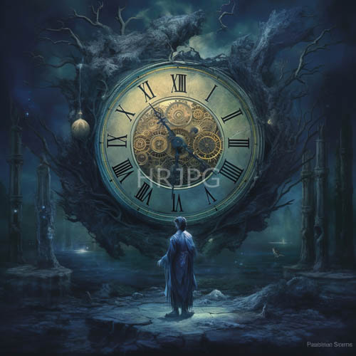 fantasy enchantment unfolds nocturnal forest with majestic clockwork