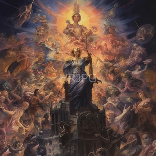mary queen of heaven standing amidst celestial rays and majestic architecture atop st peters basilica with jesus and angels in heavenly