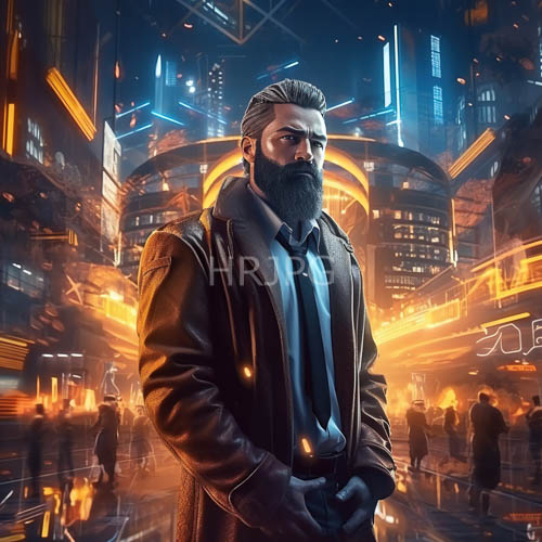 urban warriors embodied in neon city streets under blue and orange light effects
