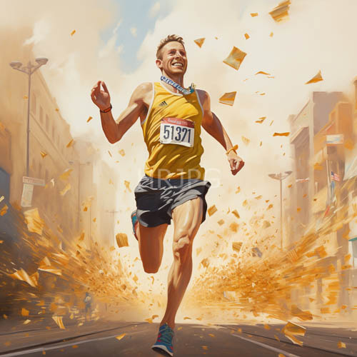celebratory victory unfolds through city streets amidst confetti rained yellow tank tops teal sneakers
