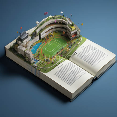 whimsical literature meets miniature sports stadiums in a detailed bleacheredged