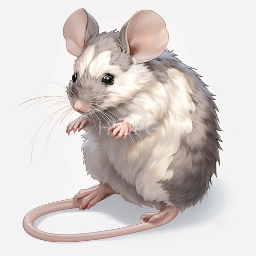 High Resolution: Fluffy mice with large pink ears and black eyes explore miniature landscape download. | HRJPG.com
