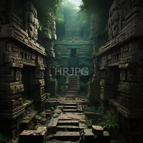 mayan temples feature intricate stone carvings and worn steps leading to mysterious entrance