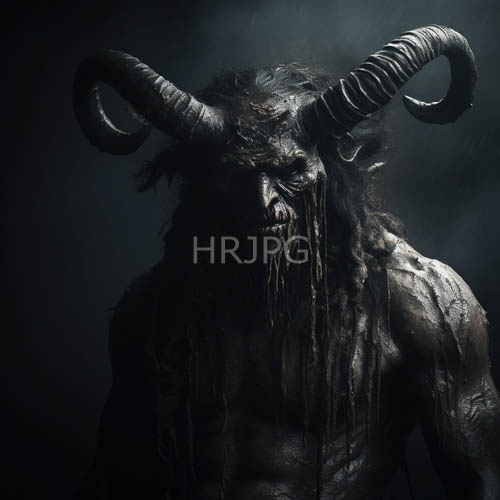 dark demonic figure emerges from shadowy swamp of mud and slime