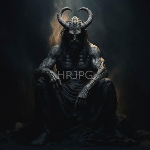 demonic silhouettes amidst smoky shadows of forgotten ruins