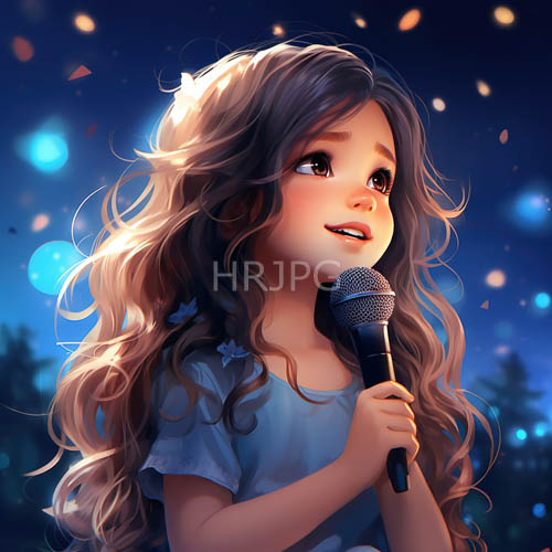 girls stageready charm amidst blue bokeh lights and falling petals