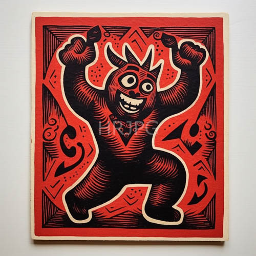 High Resolution: Jumping black cartoon character energetic poses geometric patterns white paper download. | HRJPG.com