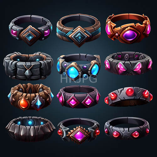 fantasy jewelers expertise on full display across intricate metallic rings with gemstones