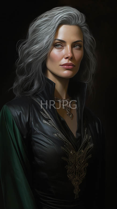 High Resolution: Embroidered black leather armor mirrors the depth of emerald green fabric download. | HRJPG.com