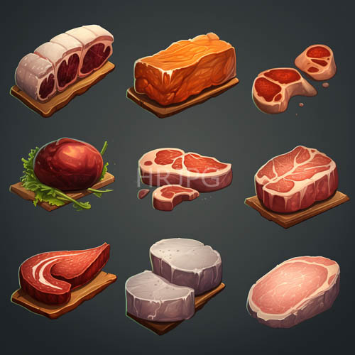 verdant green accents garnish a whole ham leg on gray surfaces