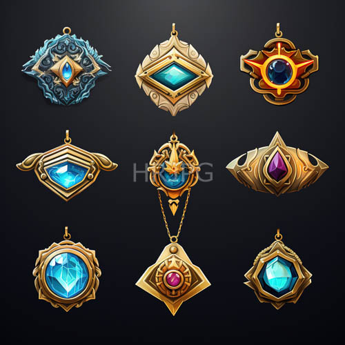 teardrop shaped purple gems capture light within symmetrical gold floral settings