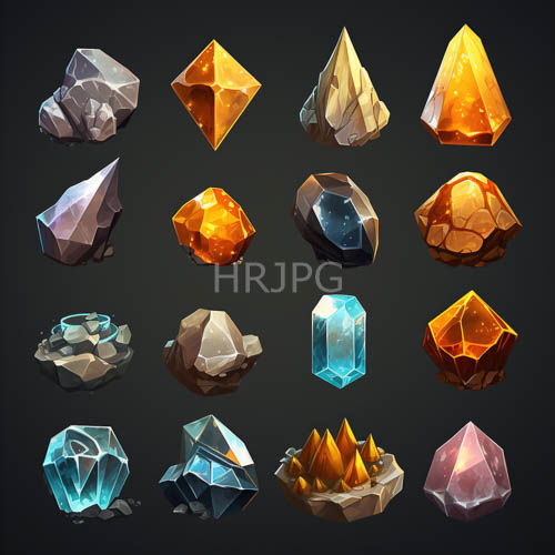 faceted pink octahedron crystals shimmer intensely alongside sharp gray diamond shards