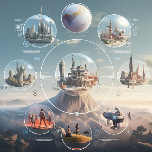 interconnected urban cityscapes pulse with vivid neon energy beneath orbiting ships